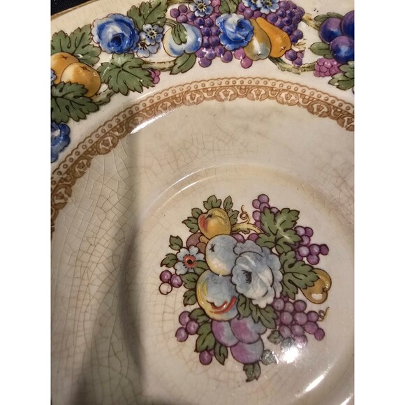 Crown Ducal "Florentine" Cream Soup Bowls with Underplates – Set of 4 - Picture 6 of 15